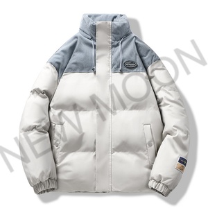 Chaqueta de pana personalizada para hombre, chaqueta de trabajo con cremallera, color azul cielo, chaqueta elegante para chico con contraste de color. - Product Image 1