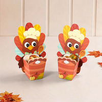 Boîte à dragées pliable en papier sur le thème de Thanksgiving pour la décoration de fête et l'arrangement de cadeaux pour les réunions
