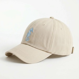 Gorra de Béisbol Bordada con Caballito de Mar, Unisex, Ajustable, de 6 Paneles, Informal, de Algodón, para Primavera/Verano - Product Image 3
