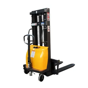 Dc motor electric pallet stacker for warehouse equipment 1000kg 1500kg loading stacking pallet lift machine price