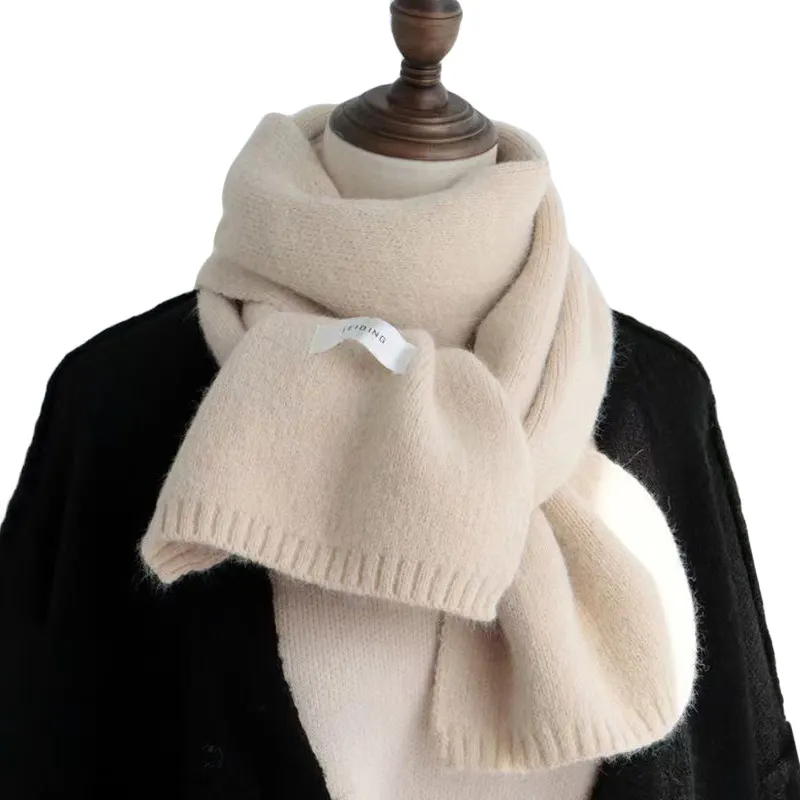 Solid Color Woolen Thick Warm Scarves Student Couple Women Korean Autumn Winter Simple All-Match Scarf