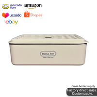 Boîte à bento rectangulaire en acier inoxydable avec couvercle, boîte alimentaire, récipient de stockage alimentaire, boîtes à lunch
