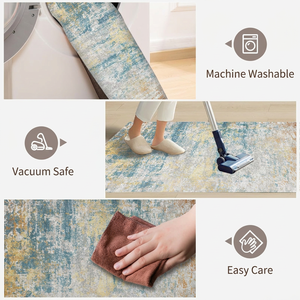 Tapis de sol personnalisable à rayures modernes en polyester, rectangulaire, pliable, antidérapant, lavable en machine, à poils ras et d'épaisseur moyenne - Product Image 3