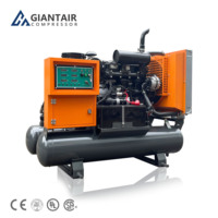 Compresseur d'air diesel portable de type vis GIANTAIR 177cfm 8 bar pour l'exploitation minière, la construction et le forage