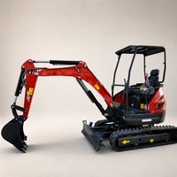 Mini-excavatrice 2,5 tonnes en promotion avec moteur Kubota Euro5 EPA, petite pelle sur chenilles, excavatrice hydraulique 3 tonnes pour la construction agricole