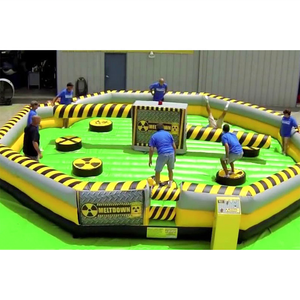 2026 Populaire Parcours d'obstacles gonflable commercial interactif pour équipes, avec jeu Meltdown et Meltdown mécanique rotatif - Product Image 6