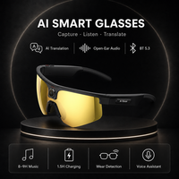 Carte TF de 4 Go, haut-parleur AAC 1012, réduction du bruit avec double microphone, batterie de 270 mAh, mises à jour OTA, lunettes intelligentes