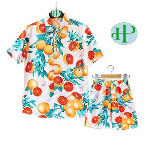 Conjunto de Dos Piezas de Secado Rápido Estilo Hawaiano con Estampado Tropical Vibrante para Viajes y Ocio de Verano - Product Image 6