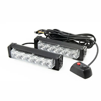Greenshuo 1 à 2 6Led rouge bleu clignotant lumière de calandre d'urgence stroboscopique LED voyant d'avertissement pour voitures camion