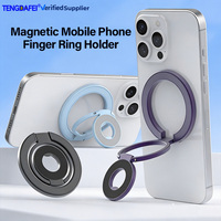 Support de téléphone magnétique double anneau en métal, aimant puissant, pliable, multifonctionnel, à poser sur le bureau, directement de l'usine