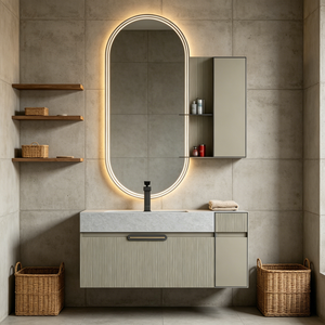 French Vanity Antique Style Plywood Bathroom Cabinet with Slab Basin Bathroom <b>Wall</b> Mounted <b>Mirror</b> Cabinet Furniture <b>for</b> Hotels - Product Image 1