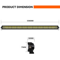 Barre lumineuse LED double rangée de 52 pouces, étanche IP68, haute puissance, pour véhicule tout-terrain 4x4, camion