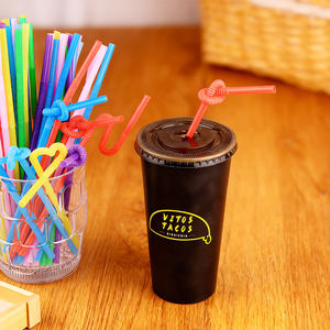 หลอดพลาสติกแบบใช้แล้วทิ้งหลากสีสันสำหรับตกแต่ง  หลอด PP เกรดอาหารสำหรับขายส่ง - Product Image 1