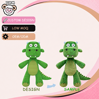 Peluche personnalisée Dragon Vert, jouet animal de dessin animé, créature debout avec cornes, pointes dorsales et longue queue pour OEM