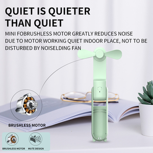 Mini ventilador portátil de <span class=keywords><strong>mano</strong></span> para niños, <span class=keywords><strong>aire</strong></span> <span class=keywords><strong>acondicionado</strong></span> colgante, giratorio, Usb, plegable, recargable, color rosa - Product Image 5
