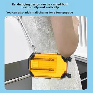 Mini Maleta de Moda <span class=keywords><strong>Transparente</strong></span>, Estuche de Viaje Rectangular de Plástico para Almacenamiento, Estuche de <span class=keywords><strong>Maquillaje</strong></span> para Cosméticos - Product Image 2