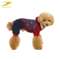 Combinaison d'hiver à capuche pour chien Teckel, couleur personnalisée OEM, motif Argyle et patchwork, quatre pattes, en polaire chaude, tenue pour animaux de compagnie, vente en gros