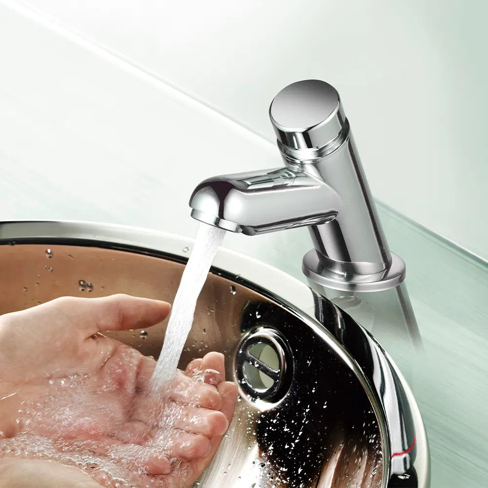 Brass Push type Water Saving Pressmatic washbasin faucet Time Delay Taps