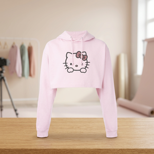 Latest Designs of Women Breathable Cotton Crop Top Hoodies Drop Shoulder Korean Style Anti-pilling Hoodies for Woman - Product Image 3