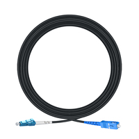 Cable De Fibra Óptica Blindado LC ST 5m Monomodo Simplex OS2 G657A1 Tactical Negro