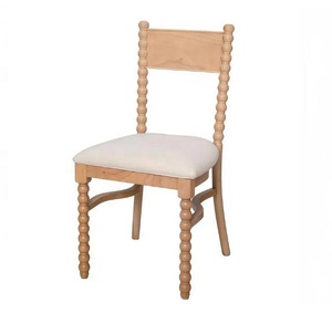 Modern Solid Wood <strong>Spindle</strong> Dining <strong>Chair</strong> with Velvet Upholstery Stackable Natural Finish for Home Hotel &amp; Outdoor Use - Product Image 3