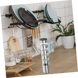 Top with 5 Jar Collapsible Grinder Stainless Steel Transparent Container With Different Salt and Pepper <b>Mill</b> - Product Image 3