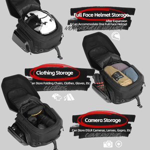 กระเป๋าท้ายมอเตอร์ไซค์ Rhinowalk กันน้ำ ขนาด 23L-35L แบบเปลือกแข็ง ขยายได้ สำหรับการผจญภัยบนมอเตอร์ไซค์ - Product Image 3