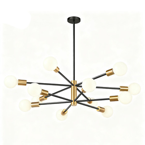 Lámpara de techo moderna North Satellite Chandelier en negro y dorado para sala de estar, comedor, dormitorio y estudio. - Product Image 5