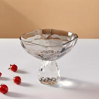 Bol sur piédestal en verre cristal K9, plat de luxe pour desserts et bonbons, idéal pour hôtels, buffets, restaurants, présentation, personnalisation OEM
