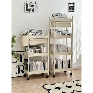 Uforu Storage Cart With Wheels Multifunctional Office Organizer Minimalist Design Easy Cleaning Bookshelf For Desk Use - Product Image 2