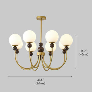 Lámpara de Araña Moderna Industrial para Comedor, Vestíbulo, Restaurante, Hotel, de Latón, Aluminio y Vidrio, LED, Alta Calidad, Nuevo Diseño, Fuze - Product Image 6