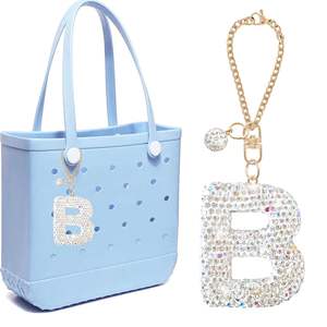 26 Letter <b>Charms</b> for Bogg <b>Bag</b> Accessories Bogg <b>Bag</b> <b>Charms</b> Keychain for Women Girls Letter <b>Charms</b> for Beach Tote <b>Bags</b> - Product Image 1