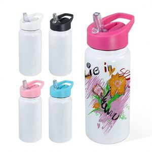 China RTS Sublimation Sippy Cup 14oz Insulated Kids Sports Water <b>Bottle</b> with Colored Sippy Lids Tumbler for Heat Press Printing - Product Image 1