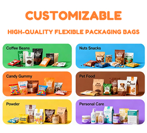 Bolsa de Embalaje de Alimentos con Cierre Hermético, Personalizada, de Plástico y Aluminio, con Cierre Ziplock, para Alimentos Secos, Frutos Secos, etc. - Product Image 5