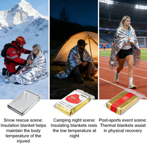 Couverture thermique d'urgence pré-hospitalière de premiers secours, couverture thermique en <span class=keywords><strong>film</strong></span> aluminisé PET - Product Image 4