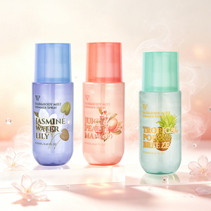 Fragranza per Capelli e Corpo da 250ml con Glitter Scintillanti a Lunga Durata, Profumo di Pesca, Mango e Agrumi con Foglie Verdi, Direttamente dalla Fabbrica - Product Image 2