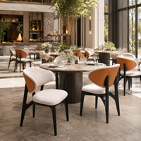 Chaise de salle à manger moderne de luxe en bois, tissu frêne blanc, pour hôtel, banquet, restaurant