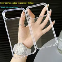 Coque de protection antichoc de luxe ultra transparente en TPU+PC avec airbag aux quatre coins pour iPhone 14 15 16 17 18 Pro Max