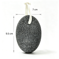 Pierre ponce naturelle écologique pour les pieds avec sangle de suspension, éliminateur de callosités en pierre volcanique ovale pour peaux dures, exfoliant pour les pieds
