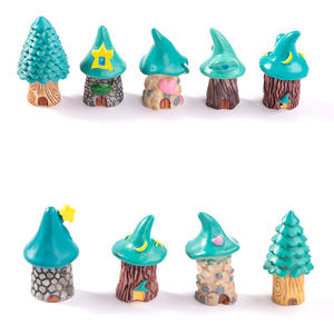 Mini <span class=keywords><strong>Castillo</strong></span> 3D miniaturas dibujos animados árbol casa figuritas casa decoración del hogar resina pequeño ornamento - Product Image 1