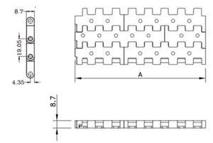 5935 série plastique feuille chaîne grille droite course ceinture haut vide perforé plat haut maille - Product Image 2