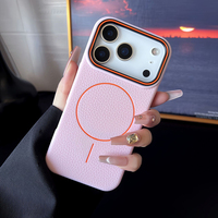 Coque de téléphone magnétique souple en TPU et PU, qualité Litchi mate, personnalisable, anti-chute, pour iPhone 17 ProMax 18 16, MOQ 500