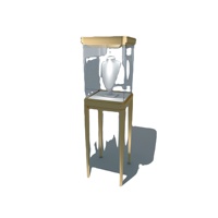 Vitrine de magasin de bijoux en acier inoxydable, bois et verre, design tendance pour l'affichage de colliers et de bagues - Approvisionnement direct d'usine