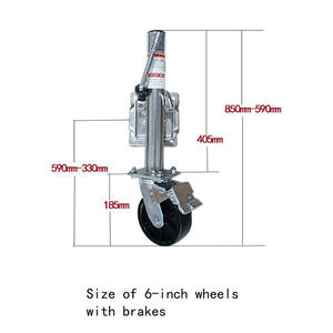 1200lbs boulonné bateau Marine 6 "supports de <span class=keywords><strong>roue</strong></span> en acier <span class=keywords><strong>manivelle</strong></span> remorque cric pivotant <span class=keywords><strong>roue</strong></span> <span class=keywords><strong>jockey</strong></span> pour Yacht RV remorques accessoires - Product Image 4