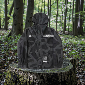 Men's Solid Utility <b>Jacket</b> Spring Waterproof Windproof Breathable <b>Canvas</b> Fabric Zipper Closure Casual Style - Product Image 2