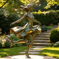 Statue de danseuse en bronze coulé sur mesure, taille réelle, moulage à la cire perdue, statue moderne, sculpture d'art de jardin extérieur, cadeau