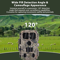 Caméra de surveillance de la faune avec angle de vue de 120 degrés, 48MP, 4K, connexion WiFi à 85 pieds, contrôle par application, diffusion en direct