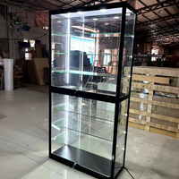 Vitrines d'exposition personnalisées pour loisirs créatifs, vitrine en verre verrouillable avec éclairage LED pour objets de collection et décoration intérieure