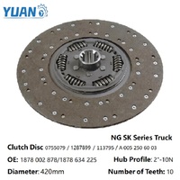 Disque d'embrayage robuste pour camion 1878002878 1878634225 pour DAF CF75 CF85 XF Mercedes-Benz 420GTZ 420mm 10 dents