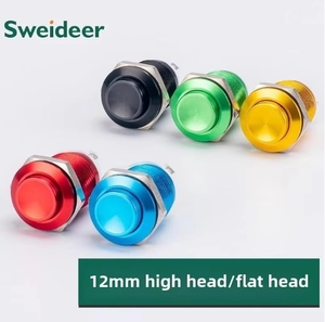 Mini <span class=keywords><strong>interruptor</strong></span> Sweideer de 12mm, reinicio automático momentáneo, botón pulsador de <span class=keywords><strong>encendido</strong></span> a prueba de agua, <span class=keywords><strong>interruptor</strong></span> de botón de <span class=keywords><strong>encendido</strong></span> de Metal - Product Image 4